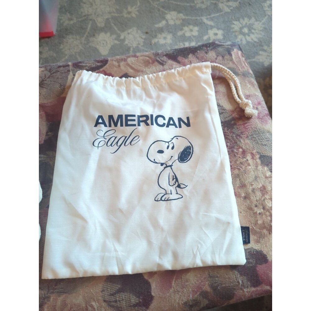 American Eagle *Denim Snoopy Plush* With Bag: Limited Edition Peanuts New 8” - Picture 2 of 10